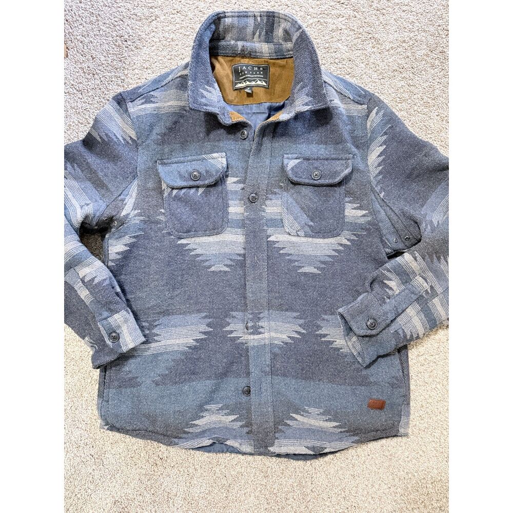 Jachs New York Aztec Southwestern Shirt Jacket Men’s Medium Blue